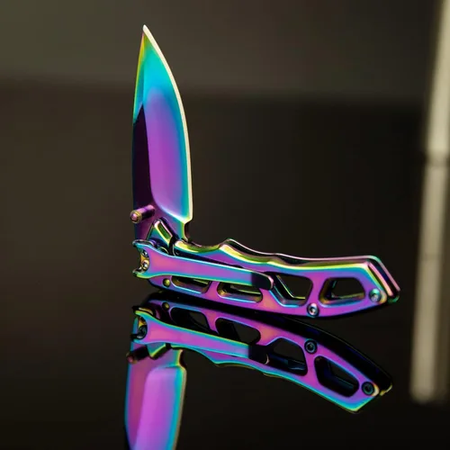Miniatura 5 de Dispatch Cuchillo de bolsillo plegable con hoja y mango de titanio de color de acero inoxidable 8cr, bloqueo de seguridad integrado para militares