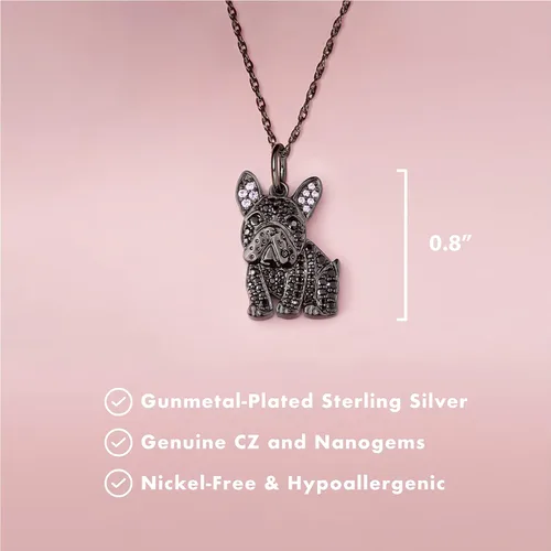 Miniatura 4 de SCAMPER & CO Collar con colgante de raza de perro para mujeres y niñas, dije de cachorro de piedra preciosa auténtica y circonita cúbica, regalo