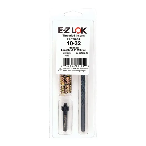 Miniatura 28 de Kit de reparación de rosca hexagonal E-Z para insertos roscados embutidos de madera blanda 5/16-18 x 25mm, taladro, herramienta de instalación