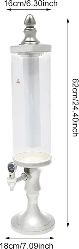 Miniatura 2 de Dispensador de torre de cerveza de 3 litros con tubo de hielo y dispensador de cerveza de mesa ligera, 3.2 cuartos de galón /102 onzas, dispensador