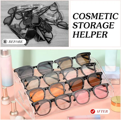 Miniatura 7 de Organizador de esmalte de uñas, 48 botellas de 4 capas, organizador de lentes de sol, estante de exhibición de acrílico, soporte para gafas, soporte