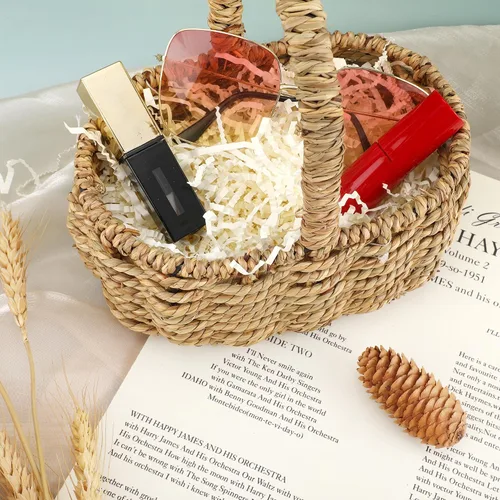 Miniatura 6 de TCAIRG Relleno de papel de corte arrugado (1 libra) para envolver regalos y rellenar cestas, papel triturado blanco cremoso para caja de regalo