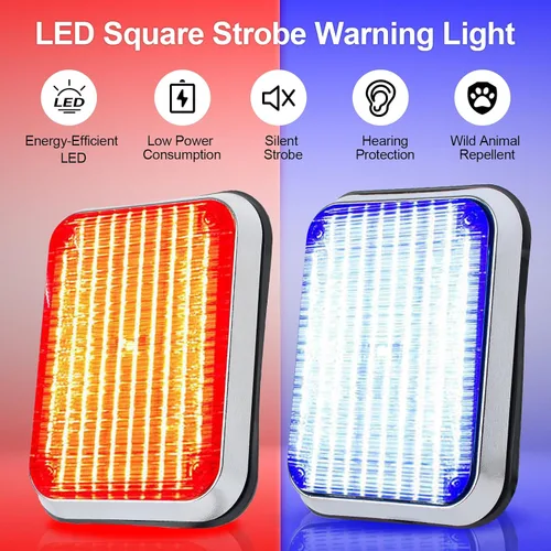 Miniatura 2 de Luz estroboscópica LED de advertencia DC12V, luz de alarma rectangular ultra brillante, parpadeo rojo y azul con borde para ambulancia, camión