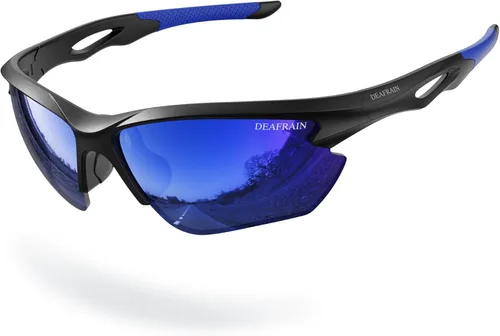 Miniatura 10 de DEAFRAIN Gafas de sol deportivas polarizadas para hombres y mujeres, ciclismo, correr, pesca, TR90, marco irrompible, protección UV Blanco