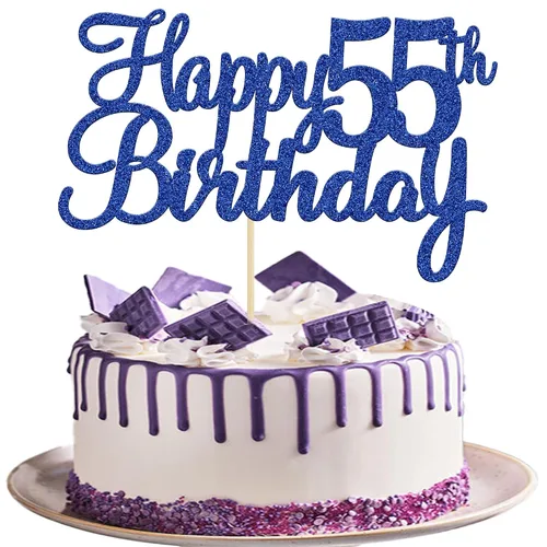 Miniatura 25 de Gyufise 1 decoración para pastel de cumpleaños número 10 con purpurina azul para tarta de 10 años de edad, decoraciones fabulosas para tartas