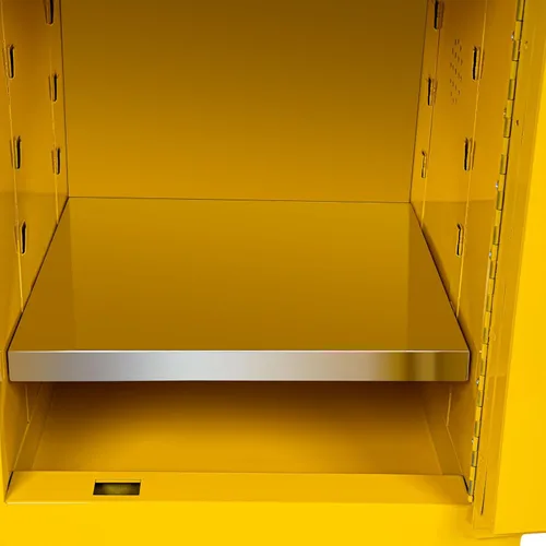 Miniatura 6 de DYRABREST Gabinete de almacenamiento de seguridad de 4 galones, gabinete de acero amarillo ignífugo y a prueba de fugas para líquidos inflamables