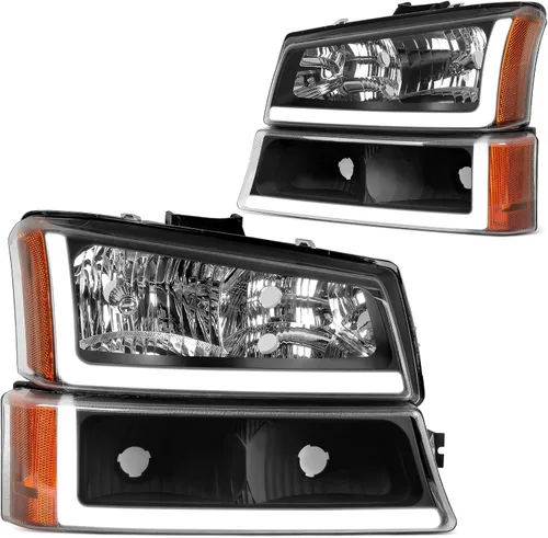 Miniatura 8 de DWVO Conjunto de faros delanteros compatible con Chevy Silverado Avalanche 1500 1500HD 2500 2500HD 3500 Faro 2007 Silverado 1500 2500 3500 Carcasa
