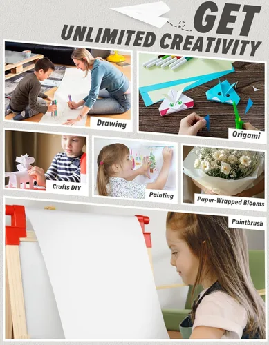 Miniatura 5 de Joyooss Rollo de papel de caballete de 12 pulgadas x 984 pulgadas (82 pies), rollo de papel de dibujo para pintar caballetes de niños, papel de arte