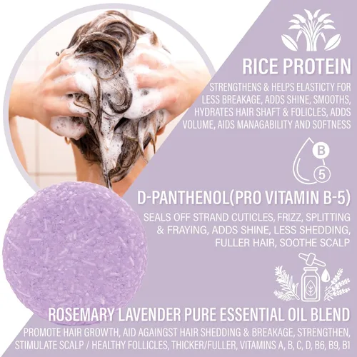 Miniatura 3 de Luxiny Juego de champú y acondicionador para el cabello, barras de lavanda sin sulfato, fabricado en Estados Unidos
