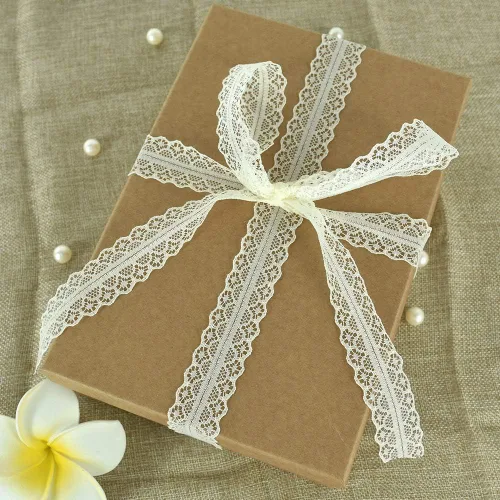 Miniatura 5 de Cinta de encaje blanco crema de 1.2 pulgadas de ancho, patrón vintage, rollo de 25 yardas para envolver regalos, día de San Valentín, floral