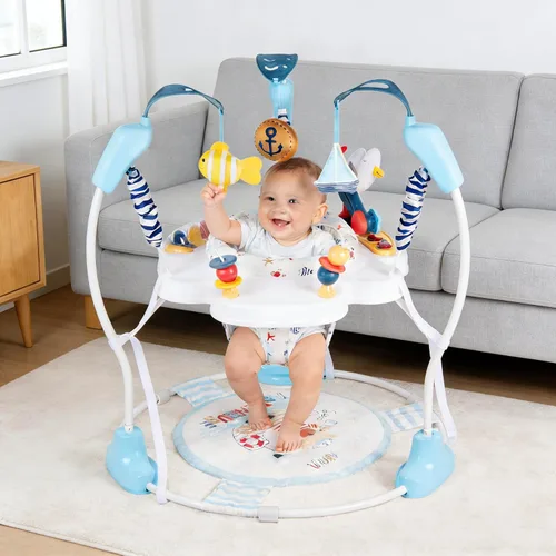 Miniatura 8 de Centro de Actividad para Bebé, Saltador de Bebé 3 en 1, Centro de Actividad Infantil con Asiento Giratório 360°, Música, Luces, 3 Alturas