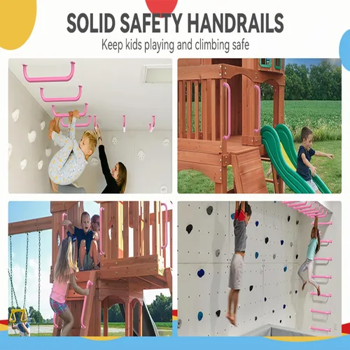 Miniatura 6 de Juego de barras de seguridad de 17.3 pulgadas para patio de recreo para interiores y exteriores, juego de columpios, accesorios de agarre para casa