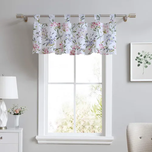 Miniatura 8 de Laura Ashley - Cenefa superior de algodón, elegante y ligero tratamiento de ventana para decoración del hogar (amarillo Cassidy, 50 x 25 pulgadas)