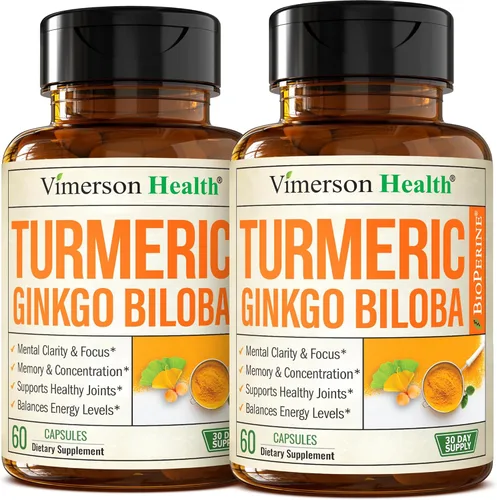 Miniatura 10 de Suplemento herbal de apoyo para la comodidad y alivio articulares, concentración, memoria, función cerebral y alerta mental de curcumina de cúrcuma