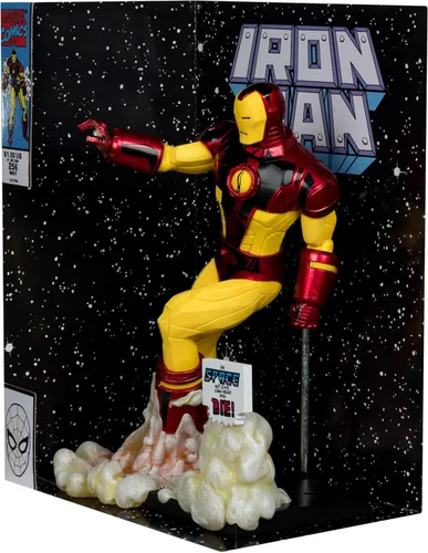 McFarlane Marvel Iron Man - Juguete coleccionable a escala 1:6 con escena y cómic (Iron Man #256)