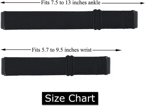 Miniatura 2 de Paquete de 2 bandas elásticas ajustables, muñequeras y tobilleras con deslizador de tres deslizamientos para reloj Fitbit Versa 2/1/SE/Lite o Blaze