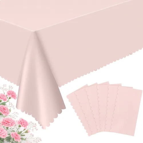 Miniatura 17 de 3 Pack Plastic Black Tablecloth, 54 X 108Inch Disposable Scalloped Dessert Table Coth for Rectangle Tables Waterproof Outdoor Table Cover for BBQ