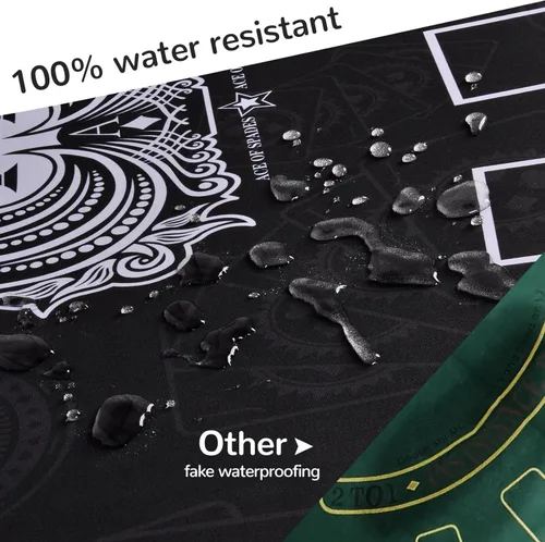 Miniatura 7 de Impermeable 70 '' x 35 '' Alfombra de póquer profesional, 8 jugadores de goma portátil Texas Hold'em Poker mesa diseño superior con bolsa de 70 X 35