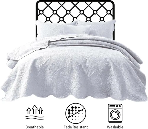 Miniatura 79 de MOONLIGHT20015 Juego de colchas individuales (68" x 86") – Paquete a granel de 10 al por mayor para hoteles, dormitorios de invitados y Airbnbs