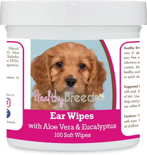 Miniatura 47 de Healthy Breeds Pastor alemán, silla de montar, toallitas de limpieza de oídos con aloe y eucalipto para perros, 100