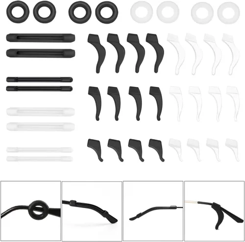 Miniatura 11 de 16 pares de ganchos para orejas de anteojos, soporte antideslizante para orejas, soporte para anteojos, topes para anteojos, puntas de patillas