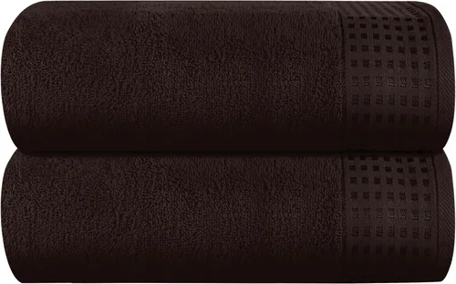 Miniatura 80 de GLAMBURG Juego de 2 toallas de baño de gran tamaño 100% algodón, 28 x 55 pulgadas, ultra suaves, altamente absorbentes, compactas, de secado rápido