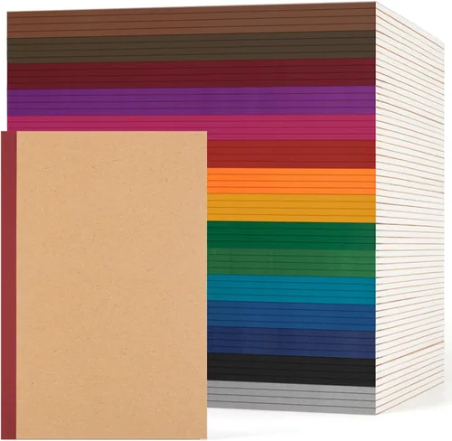Miniatura 14 de Paquete de 30 cuadernos en blanco a granel, cuaderno de composición de papel A5 sin forro, 8.3 x 5.5 pulgadas, cubierta de papel kraft con espinas