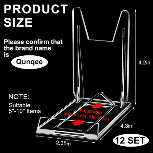 Miniatura 2 de 12 paquetes de soporte ajustable para bolsos, soporte transparente de acrílico para carteras, bolsos, joyería, organizador de exhibición
