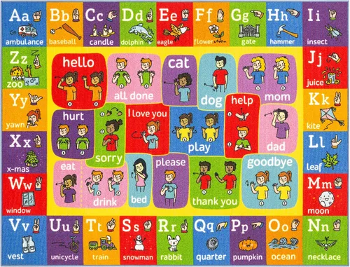 Miniatura 12 de KC CUBS, tapete para piso, área de aprendizaje educativo, juegos, ABC, alfabeto, animales, para niños y la recámara y sala de juegos de niños.