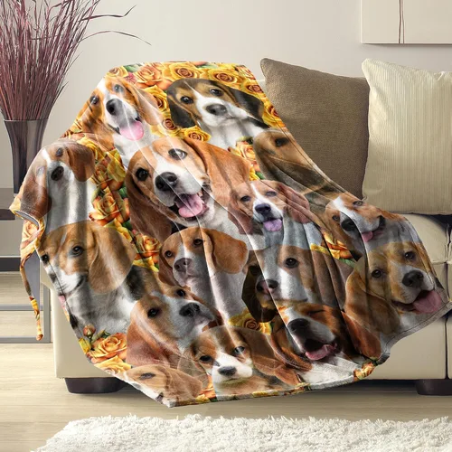 Miniatura 2 de Manta para Perro Beale, Regalo para Amantes de Perros de Beagle, Manta Suave de Franela, Regalo para Mujeres, Niñas para Halloween y Navidad