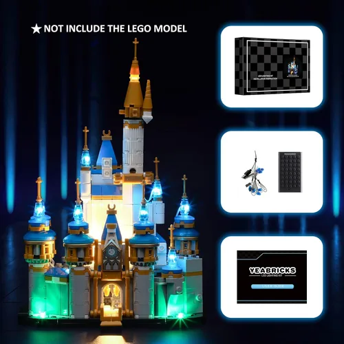 Miniatura 5 de YEABRICKS Luz LED para Lego-40478 Disney Mini Castle Building Blocks Model (Lego Set no incluido)