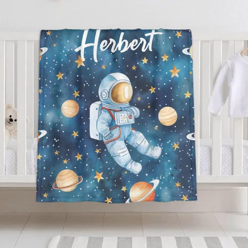 Miniatura 25 de Manta de bebé personalizada para niñas y niños, manta de bebé personalizada con nombre de bosque de animales para niños pequeños, baby shower