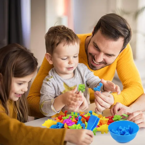 Miniatura 6 de RAEQKS Juguetes de dinosaurios para contar y clasificar Montessori sensorial, juguete de clasificación con cuencos, actividades de aprendizaje