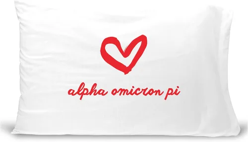 Miniatura 15 de sockprints Funda de almohada Alpha Chi Omega - Nombre de la hermandad con diseño de corazón. Funda de almohada 100% algodón tamaño estándar 20 x 30