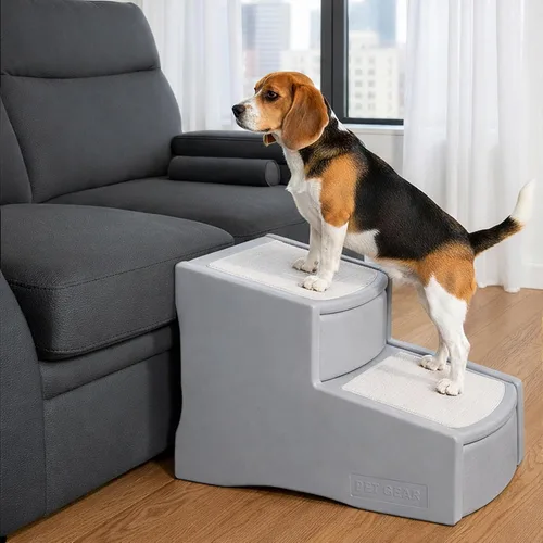 Miniatura 4 de Pet Gear Easy Step II - Escaleras para mascotas, grano de café, 2 escalones Para gatos/perros de hasta 150 libras, portátil, extraíble, lavable
