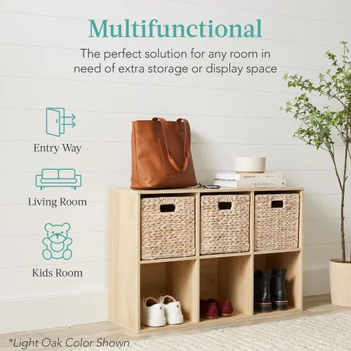 Miniatura 4 de Best Choice Products Estantería para niños con 6 cubos, organizador de almacenamiento, estante de 11 pulgadas, estantería, almacenamiento para Salvia