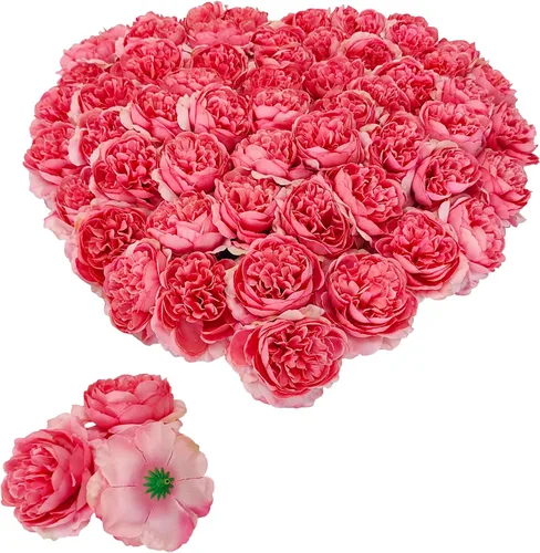 Miniatura 12 de 40 piezas 8.4 cm de cabezas de flores falsas para manualidades, cabezas de rosas artificiales color naranja quemado, cabezas de rosas de seda a