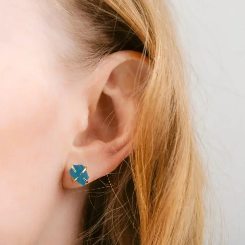 Miniatura 22 de Pendientes de tuerca de piedra preciosa cruda, idea de regalo para el día de la madre, graduación, moda de verano