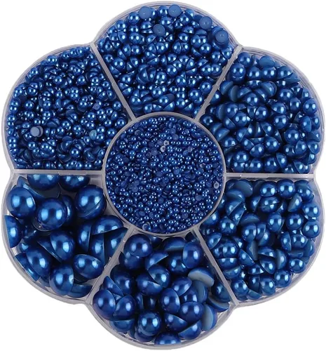 Miniatura 15 de 5700 piezas de medias perlas coloridas para manualidades, perlas de uñas para manualidades, accesorios de bricolaje, perlas de espalda plana