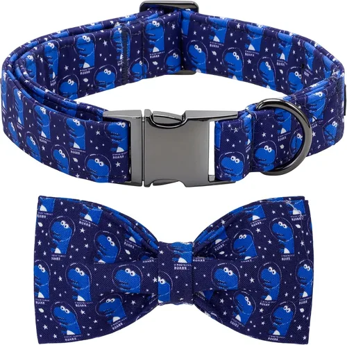 Miniatura 12 de Collar para perro, con estampado de tiburón, collar para cachorro, collar para mascotas, collar de lazo para perros, suave, duradero, ajustable, A