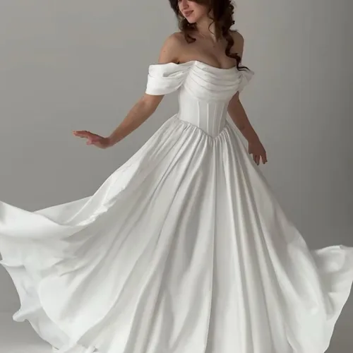 Miniatura 31 de Vestido de novia formal sin tirantes con encaje, largo de sirena para mujer 2019 WD162