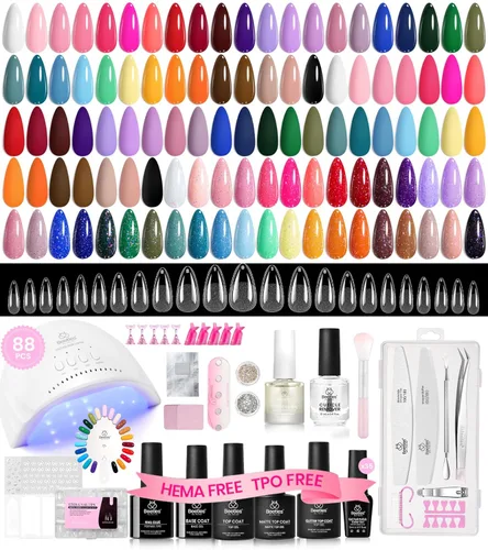 Miniatura 17 de Beetles Deal Box - Kit de esmalte de uñas de gel con luz UV – 32 colores esenciales de estudio, 68 piezas de esmalte de uñas con capa base libre