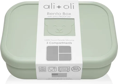 Miniatura 16 de Ali+Oli Caja de Bento de Silicona (Azul) Lonchera para Niños, Pequeños, Preescolares y Adultos Sin BPA y a Prueba de Derrames Ideal para Escuela