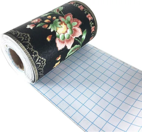 Miniatura 4 de UPREDO Papel tapiz decorativo 3D con moldura floral, borde impermeable para pared, techo, para baño, cocina, azulejos en muro, 4 pulgadas por 16.4
