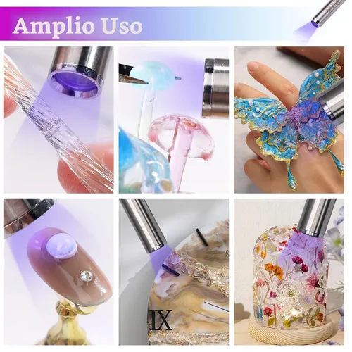 Miniatura 4 de LET'S RESIN Kit de resina para pegar con luz UV, secado y pegado en segundos, 1.06 oz, incluye linterna UV para fusión, pegamento para joyería