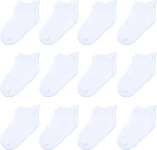 Miniatura 18 de 12 paquetes de calcetines antideslizantes para niños y bebés con agarres, 1-7 años, calcetines de algodón para tobillo para niños y niñas