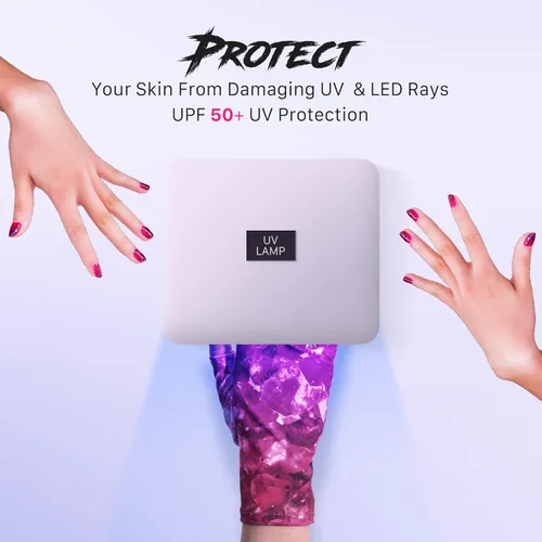 Miniatura 4 de ManiGlovz - Guantes de uñas originales con protección UPF 50+ UV Guantes de manicura de gel y guantes anti UV sin dedos para mujeres Se pueden