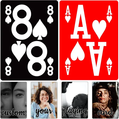 Naipes personalizados de la élite de baja visión, naipes de impresión grande personalizados, fondo rojo y negro hace que sea fácil leer cartas de