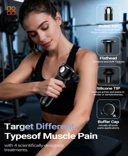 Miniatura 6 de HYAKO R1 Masajeador Muscular Vibratorio de Tejido Profundo - Masajeador de Espalda Terapéutico para Alivio de Todo el Cuerpo - Alivio del Dolor