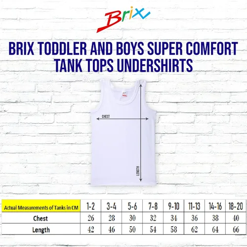 Miniatura 6 de Brix Camiseta sin mangas para niños sin etiquetas 100 algodón súper suave paquete de 4 novedades Blanco